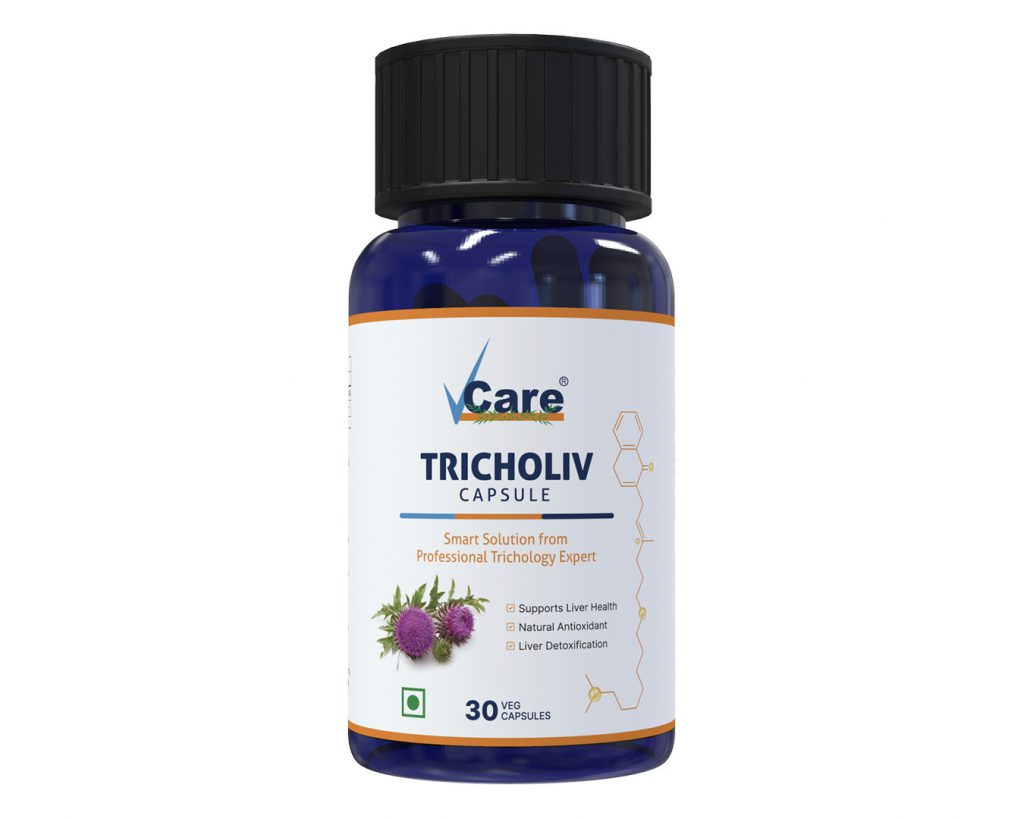 Tricholiv, Hair growth supplement, nutrients for hair growth, natural antioxidant, supplement rich in milk thistle 