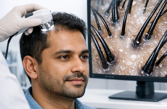Trichoscan Test | Digital Hair Density Analysis | Vcare Trichology